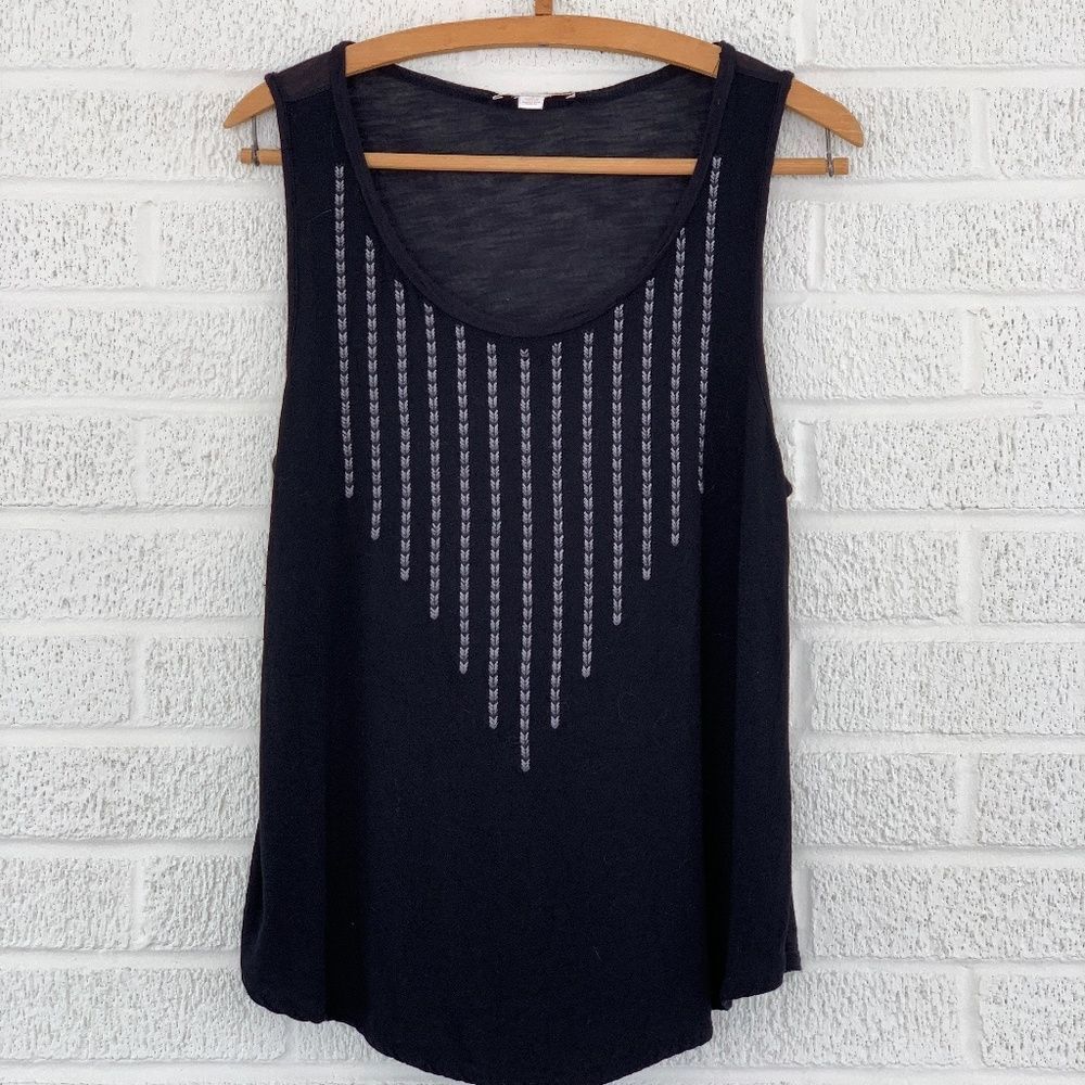 Ella Moss embroidered knit sleeveless top